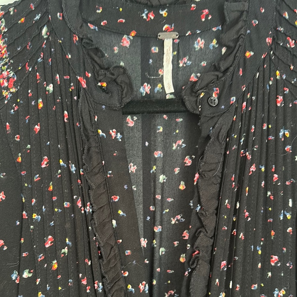 Free People Black Floral Midi Dress - Picture 2 of 3